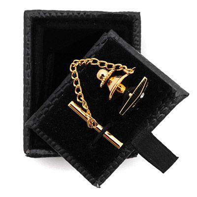 タイタック タックピン ゴールド ポリッシュド ウェッジ ラインストーン ラペルピン |  | 03