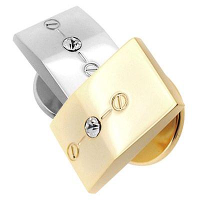 タイタック タックピン ゴールド ポリッシュド ウェッジ ラインストーン ラペルピン |  | 04