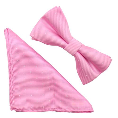 蝶ネクタイセット 蝶ネクタイ ポケットチーフ セット ピンク 水玉 ドット |  | 01