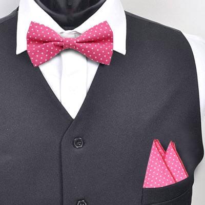 蝶ネクタイセット 蝶ネクタイ ポケットチーフ セット レッド 水玉 ドット |  | 05