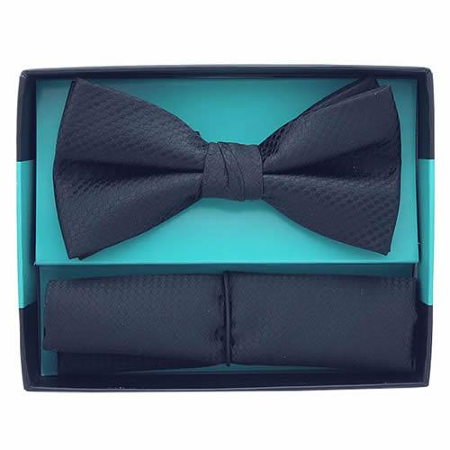 蝶ネクタイセット 蝶ネクタイ ポケットチーフ セット ブラック |  | 01