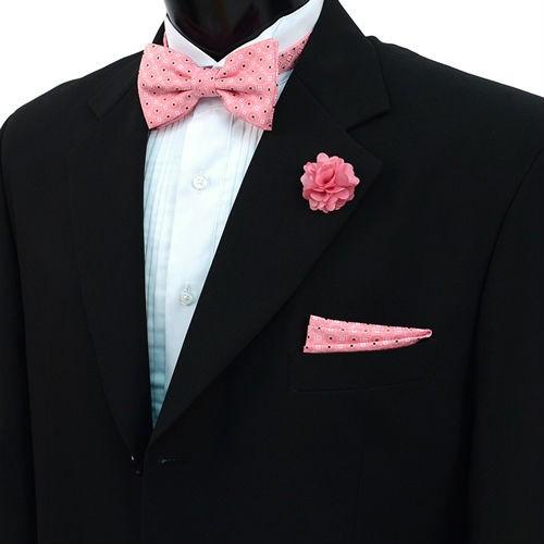 蝶ネクタイセット 蝶ネクタイ ポケットチーフ ラペルピン セット ピーチ チェック |  | 07