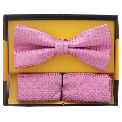 蝶ネクタイセット 蝶ネクタイ ポケットチーフ セット ピンク |  | 01