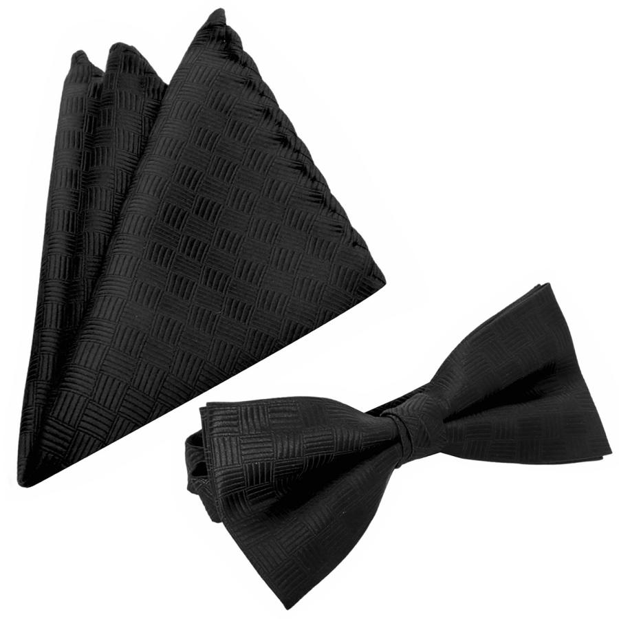 蝶ネクタイセット 蝶ネクタイ ポケットチーフ セット ブラック |  | 01