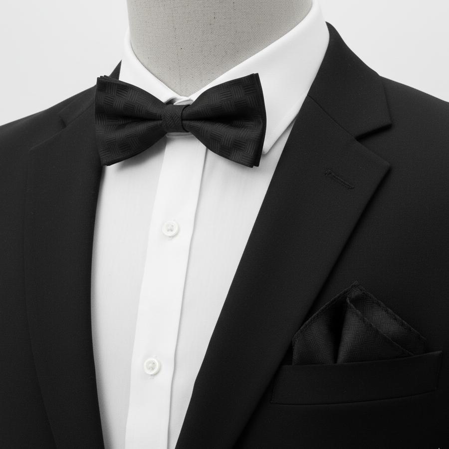 蝶ネクタイセット 蝶ネクタイ ポケットチーフ セット ブラック |  | 05