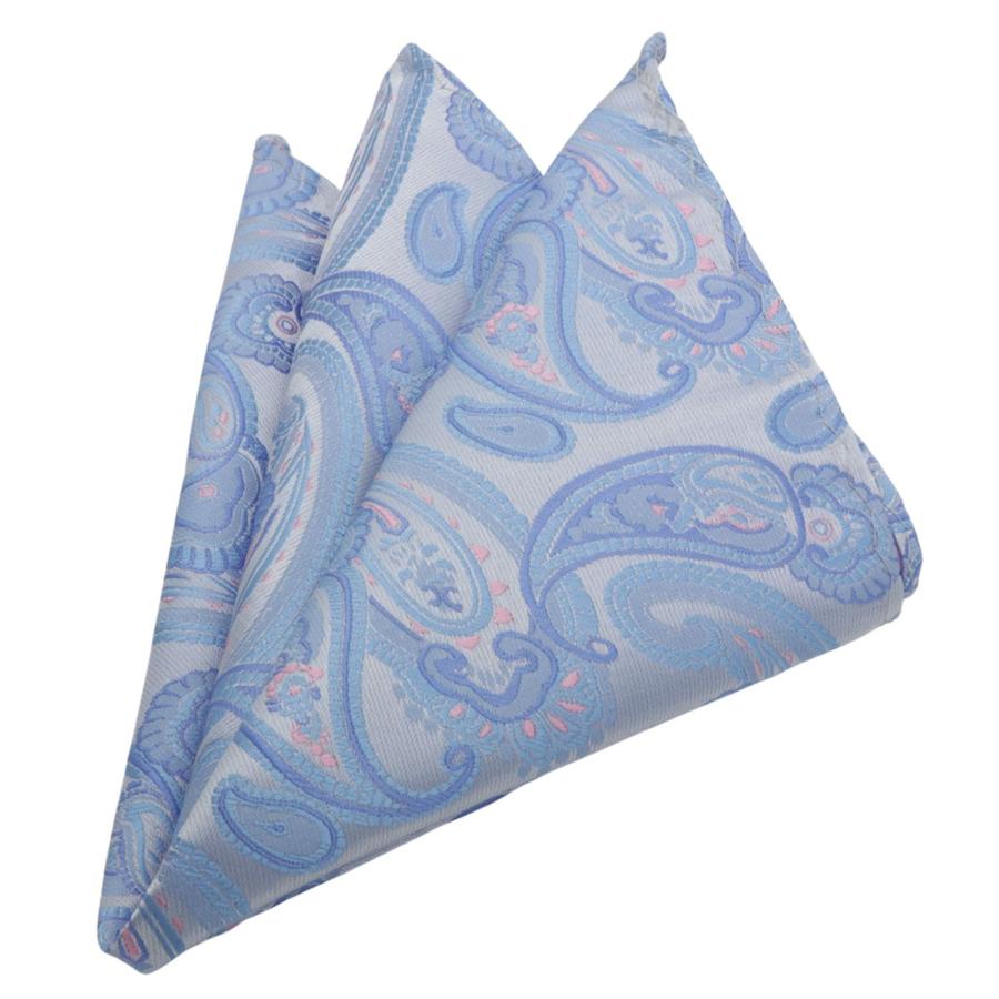 蝶ネクタイセット 蝶ネクタイ ポケットチーフ セット ペイズリー ライトブルー |  | 04