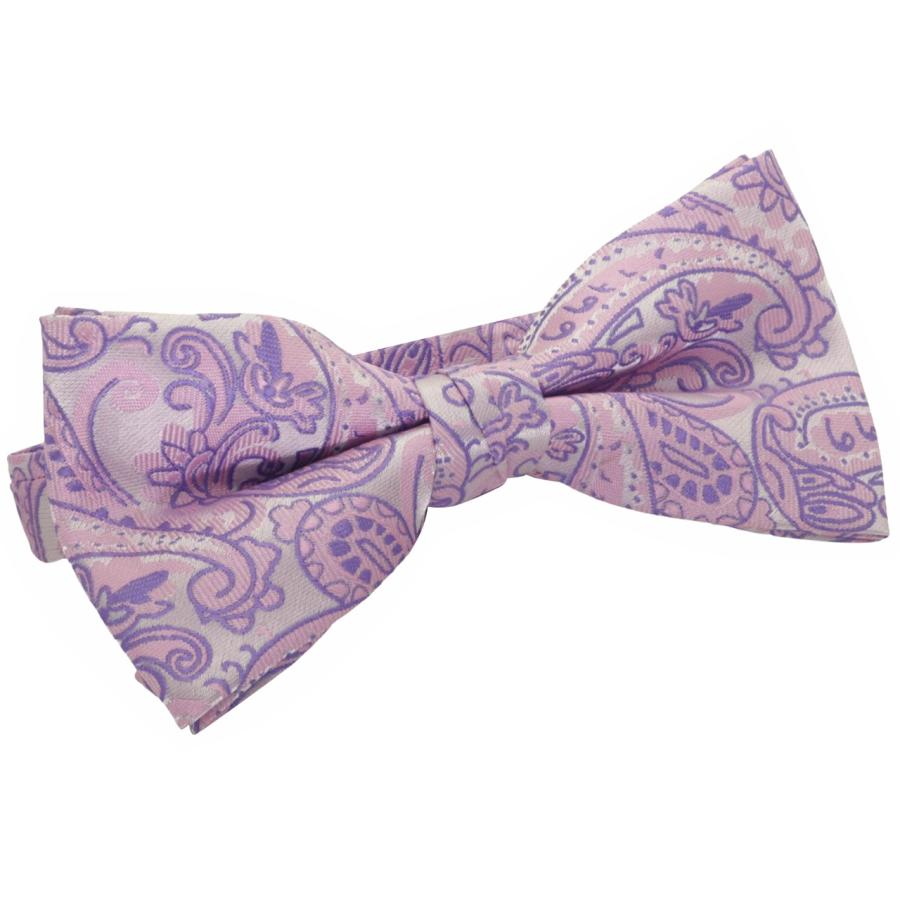 蝶ネクタイセット 蝶ネクタイ ポケットチーフ セット ペイズリー ピンク パープル |  | 02