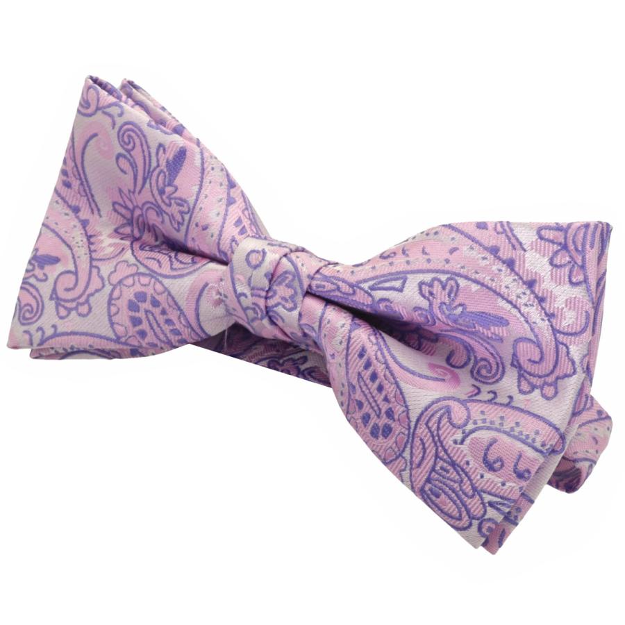 蝶ネクタイセット 蝶ネクタイ ポケットチーフ セット ペイズリー ピンク パープル |  | 03