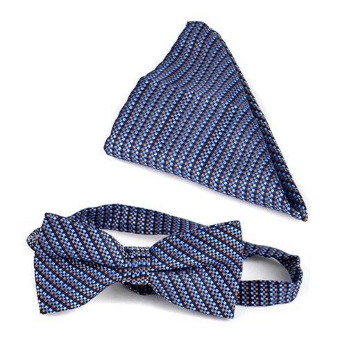 蝶ネクタイセット 蝶ネクタイ ポケットチーフ セット ジオメトリック ブラック グレー |  | 02