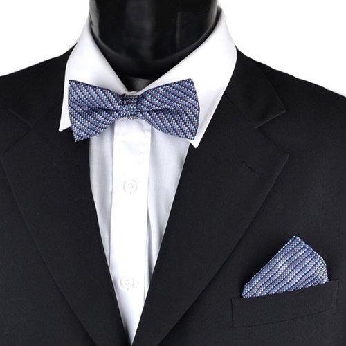 蝶ネクタイセット 蝶ネクタイ ポケットチーフ セット ジオメトリック ブラック グレー |  | 05