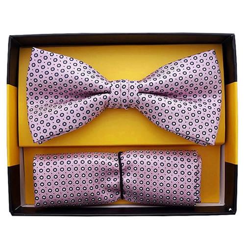 蝶ネクタイセット 蝶ネクタイ ポケットチーフ セット ランダム ドット ライトピンク |  | 06