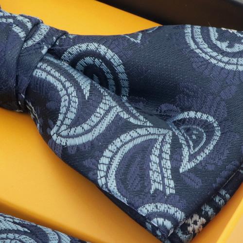 蝶ネクタイセット 蝶ネクタイ ポケットチーフ セット ペイズリー ネイビー |  | 03