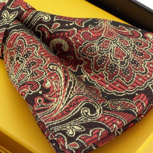 蝶ネクタイセット 蝶ネクタイ ポケットチーフ セット ペイズリー ダークレッド |  | 03