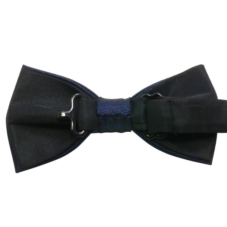 蝶ネクタイセット 蝶ネクタイ ポケットチーフ セット ソリッド ネイビー テクスチャード |  | 04