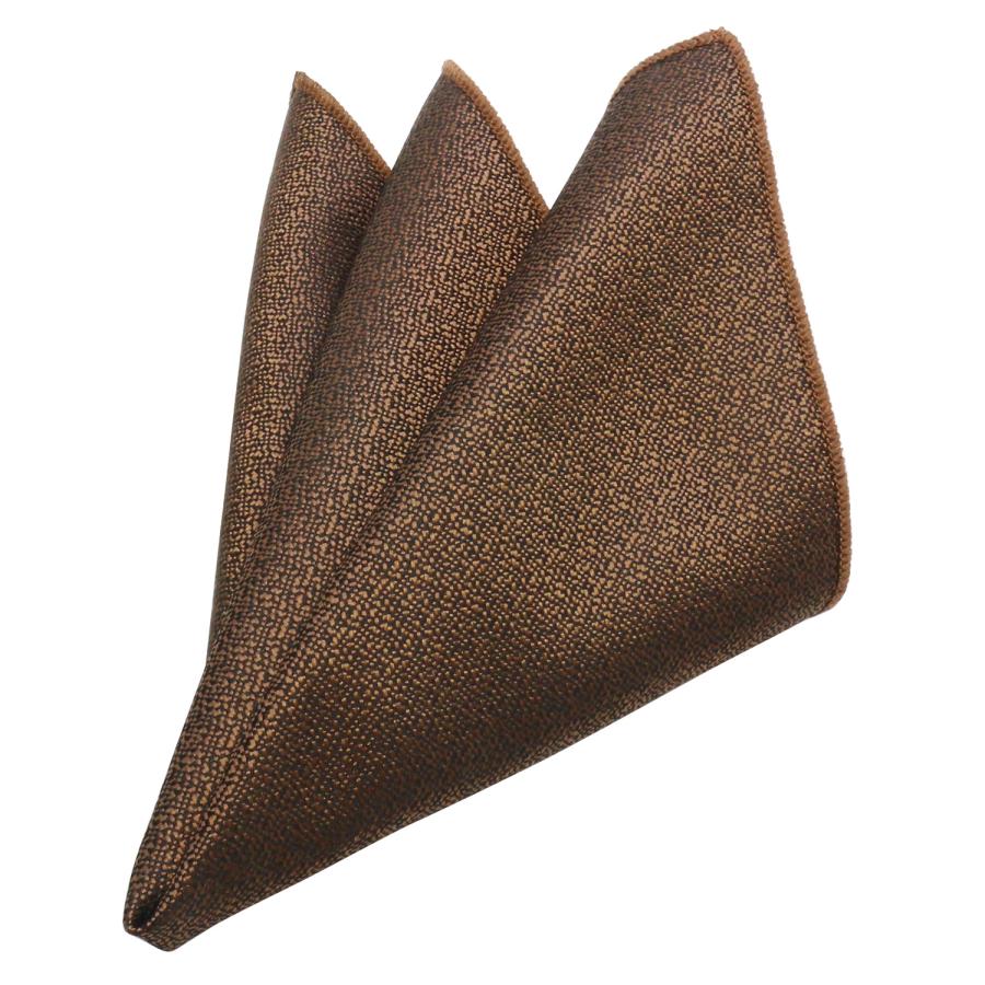 蝶ネクタイセット 蝶ネクタイ ポケットチーフ セット ソリッド ブラウン テクスチャード |  | 05