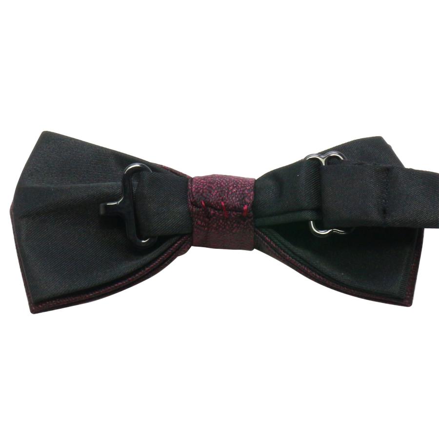 蝶ネクタイセット 蝶ネクタイ ポケットチーフ セット ソリッド ダークレッド テクスチャード |  | 04