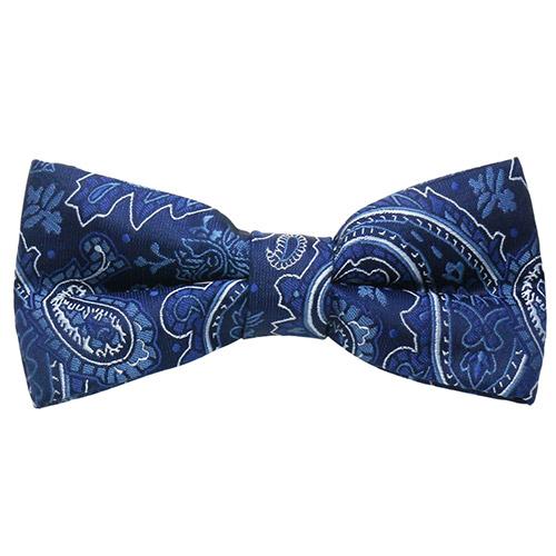 蝶ネクタイセット 蝶ネクタイ ポケットチーフ セット ペイズリー ブルー |  | 02