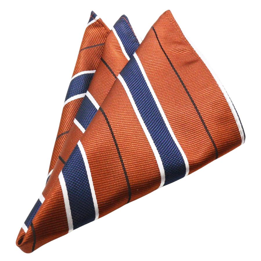 蝶ネクタイセット 蝶ネクタイ ポケットチーフ セット オレンジ ネイビー ストライプ |  | 06