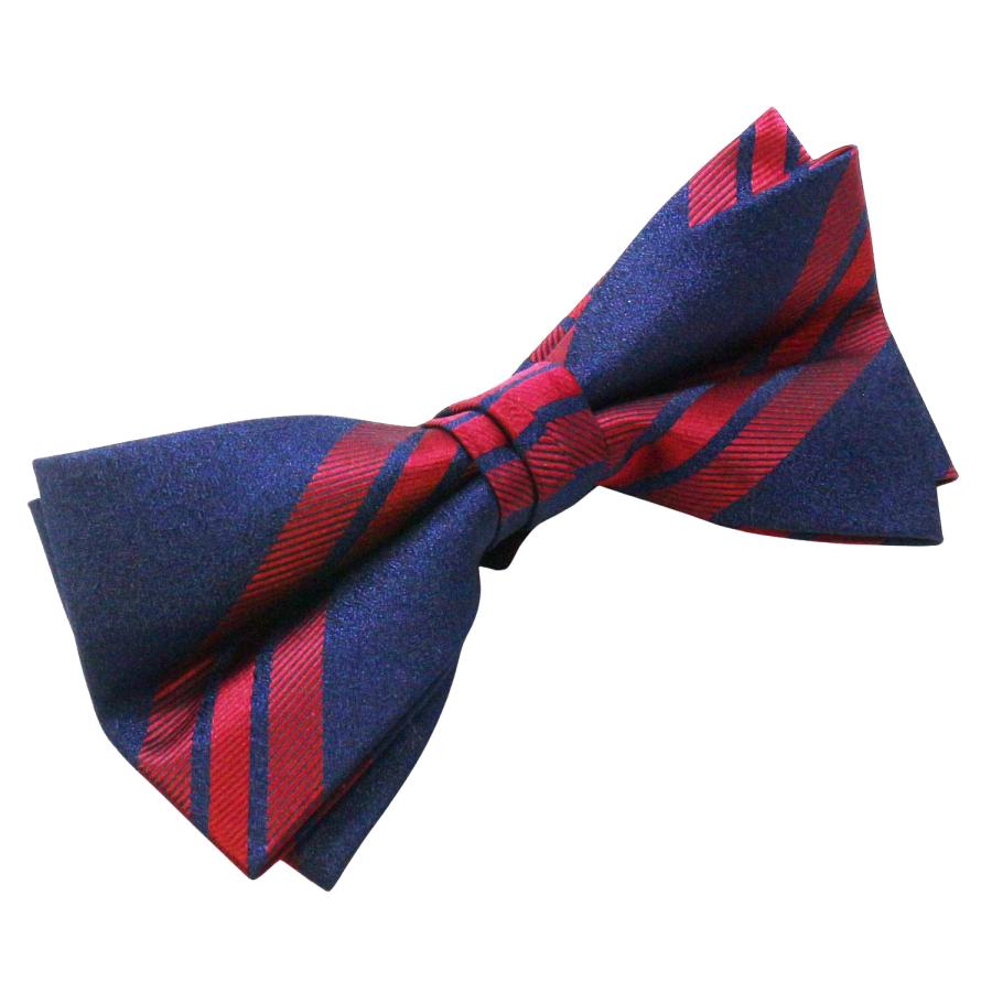蝶ネクタイセット 蝶ネクタイ ポケットチーフ セット レッド ネイビー ストライプ |  | 03