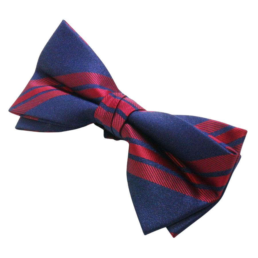 蝶ネクタイセット 蝶ネクタイ ポケットチーフ セット レッド ネイビー ストライプ |  | 04
