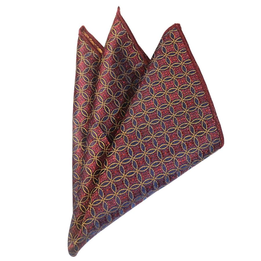 蝶ネクタイセット 蝶ネクタイ ポケットチーフ セット バーガンディ ネイビー 花柄 文様 |  | 07