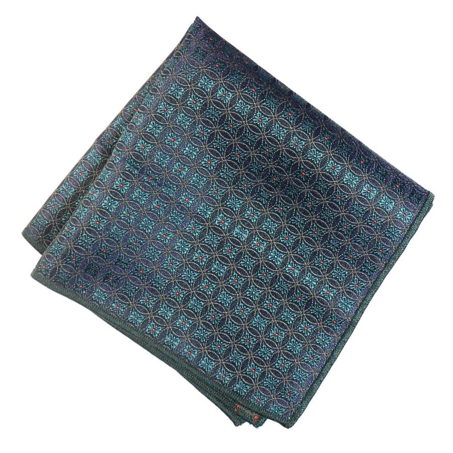 蝶ネクタイセット 蝶ネクタイ ポケットチーフ セット グリーン ネイビー 花柄 文様 |  | 08