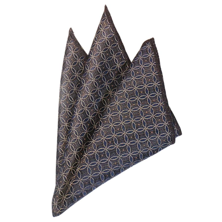 蝶ネクタイセット 蝶ネクタイ ポケットチーフ セット ブラウン ネイビー 花柄 文様 |  | 07