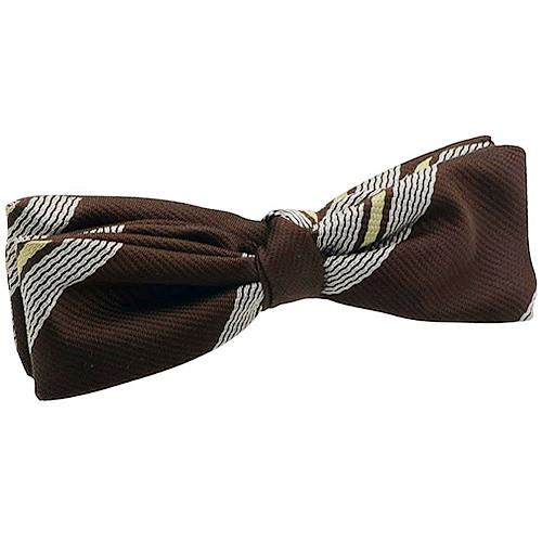 ビンテージ ブラウン イエロー ストライプ 蝶ネクタイ ボウタイ |  | 01