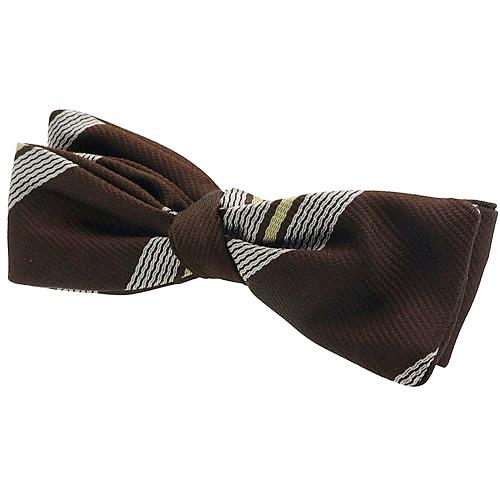 ビンテージ ブラウン イエロー ストライプ 蝶ネクタイ ボウタイ |  | 02