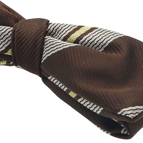 ビンテージ ブラウン イエロー ストライプ 蝶ネクタイ ボウタイ |  | 04