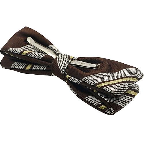 ビンテージ ブラウン イエロー ストライプ 蝶ネクタイ ボウタイ |  | 05