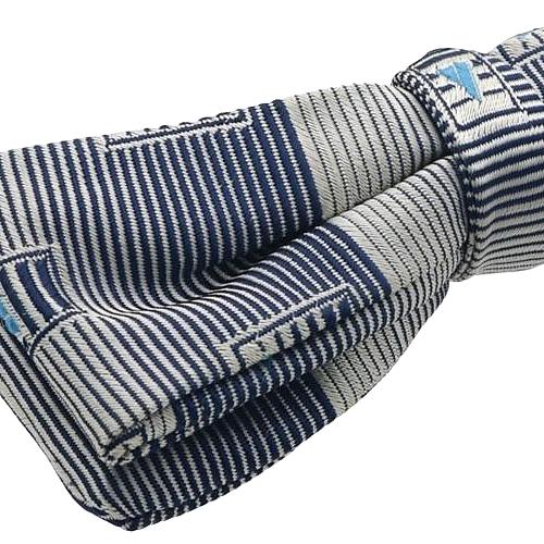 ビンテージ ネイビー シルバー ストライプ 柄 模様 蝶ネクタイ ボウタイ |  | 03