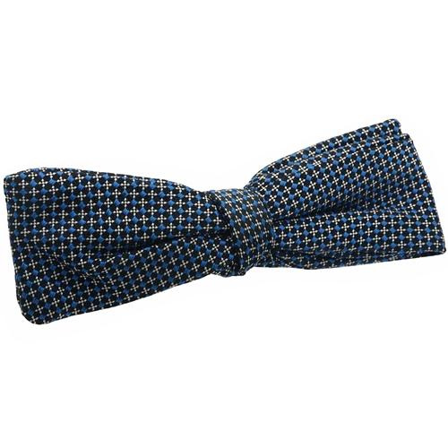 ビンテージ ブルー ブラック ドット フローラル チェック 蝶ネクタイ ボウタイ |  | 01