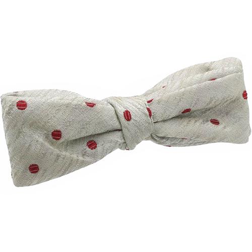 ビンテージ ホワイト シルバー ドット 水玉 蝶ネクタイ ボウタイ |  | 01