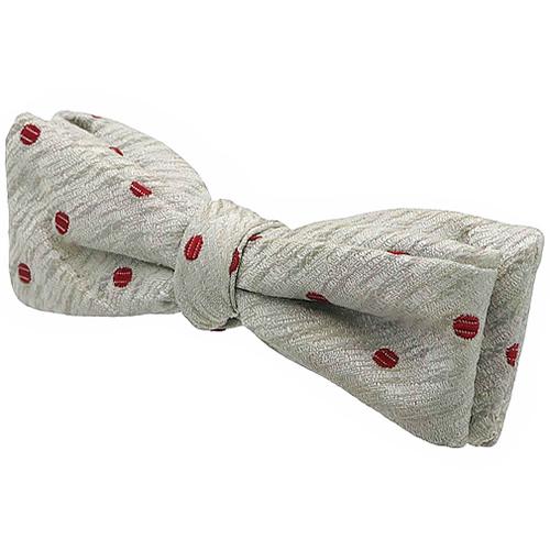 ビンテージ ホワイト シルバー ドット 水玉 蝶ネクタイ ボウタイ |  | 02