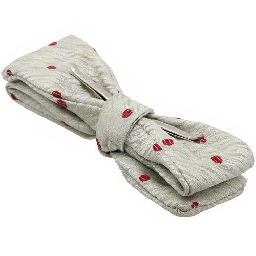 ビンテージ ホワイト シルバー ドット 水玉 蝶ネクタイ ボウタイ |  | 05