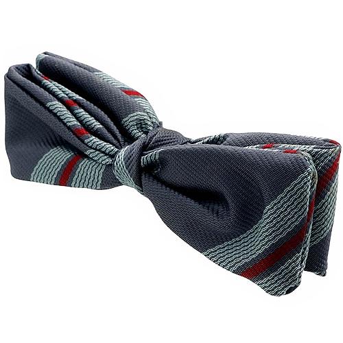 ビンテージ ブルーグレー ライトブルー ストライプ 蝶ネクタイ ボウタイ |  | 02