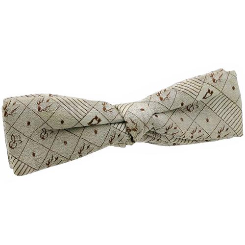 ビンテージ ベージュ ブラウン 柄 模様 蝶ネクタイ ボウタイ |  | 01