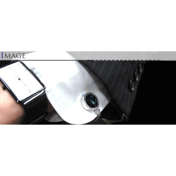 クリスタルガラス チェーン付カフス（カフスボタン カフリンクス）バレンタイン 爆買 |  | 03