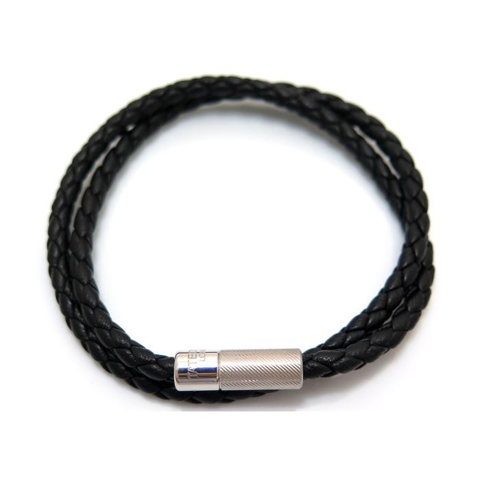タテオシアン レザー×シルバー ブレスレット TATEOSSIAN TATEOSSIAN タテオシアン SILVER MINI CLICK FETTUCCINE LEATHER