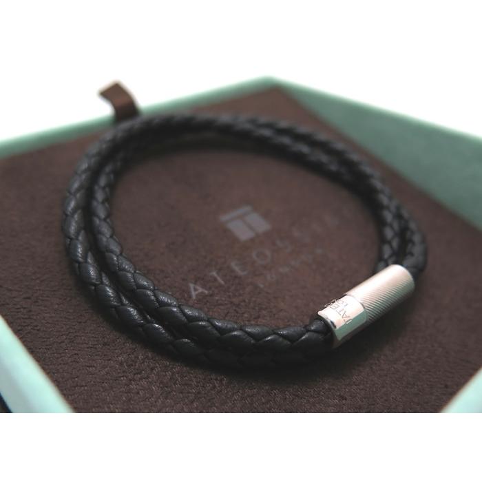 タテオシアン レザー×シルバー ブレスレット TATEOSSIAN TATEOSSIAN タテオシアン SILVER MINI CLICK FETTUCCINE LEATHER