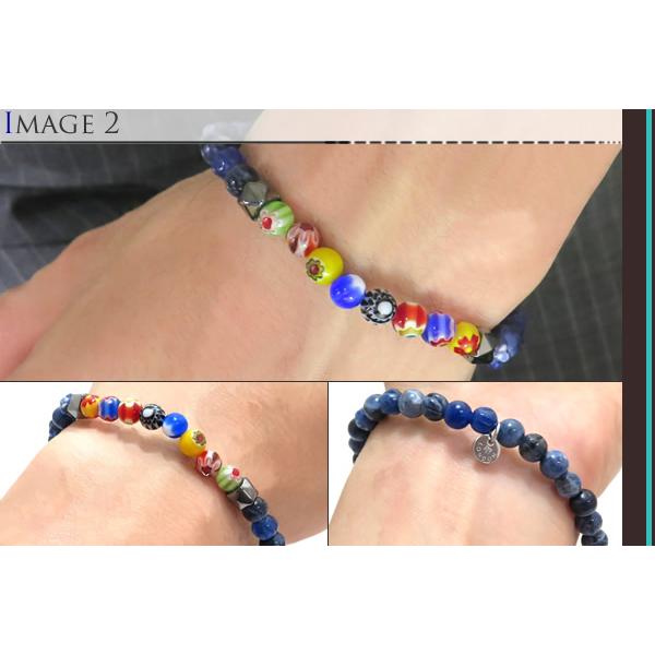 ブランド アクセサリー TATEOSSIAN タテオシアン ミルフィオリ ブレスレット（ソーダライト）（Sサイズ）父の日 爆買の画像