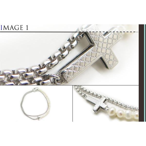 ブランド アクセサリー TATEOSSIAN タテオシアン シルバー イパネマパール ブレスレット（クロス）（Sサイズ）の画像