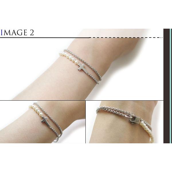 ブランド アクセサリー TATEOSSIAN タテオシアン シルバー イパネマパール ブレスレット（クロス）（Sサイズ）の画像