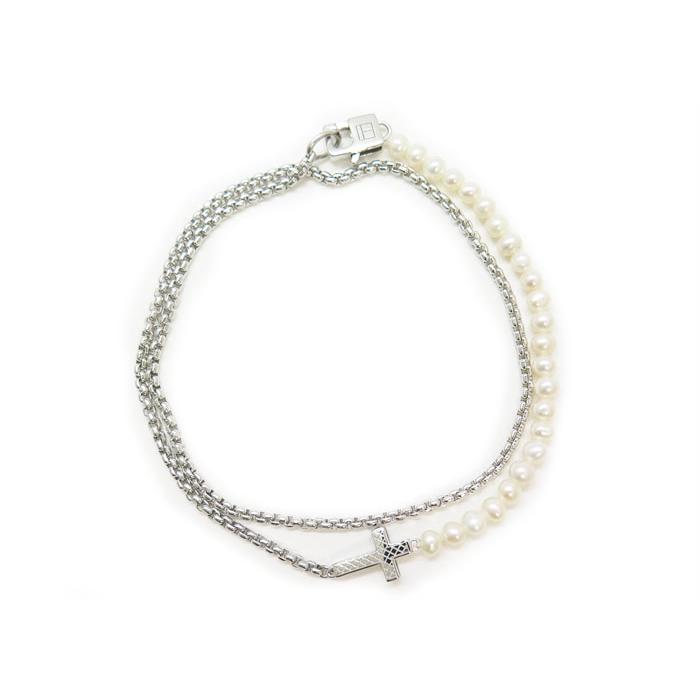 ブランド アクセサリー TATEOSSIAN タテオシアン シルバー イパネマパール ブレスレット（クロス）（Sサイズ）の画像