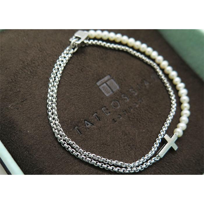 ブランド アクセサリー TATEOSSIAN タテオシアン シルバー イパネマパール ブレスレット（クロス）（Sサイズ）の画像