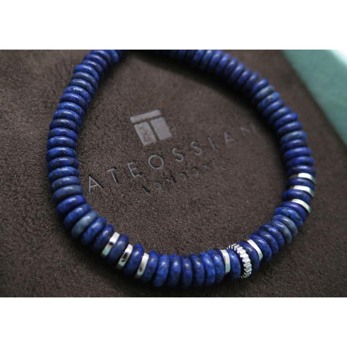 ブランド アクセサリー TATEOSSIAN タテオシアン ビーズ シルバー ポジターノ ブレスレット（ラピスラズリ）（Mサイズ）父の日 爆買の画像