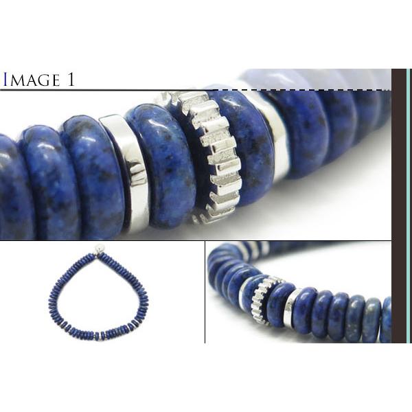 ブランド アクセサリー TATEOSSIAN タテオシアン ビーズ シルバー ポジターノ ブレスレット（ラピスラズリ）（Mサイズ）父の日 爆買の画像
