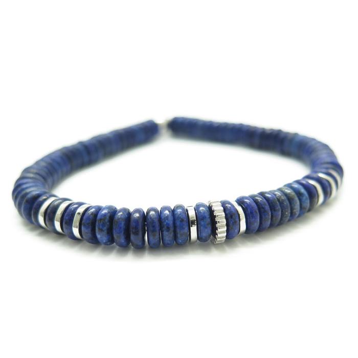 ブランド アクセサリー TATEOSSIAN タテオシアン ビーズ シルバー ポジターノ ブレスレット（ラピスラズリ）（Mサイズ）父の日 爆買の画像