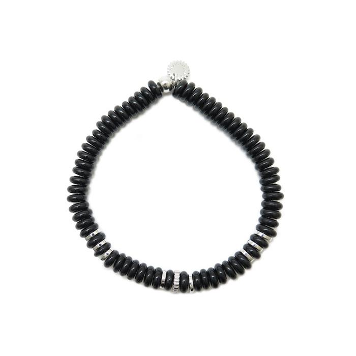 ブランド アクセサリー TATEOSSIAN タテオシアン ビーズ シルバー ポジターノ ブレスレット（ブラックアゲート）（Sサイズ）父の日 爆買の画像